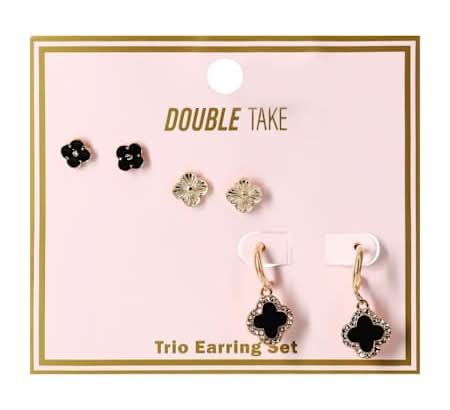 Double Take Trio Earring Set Gold/Black