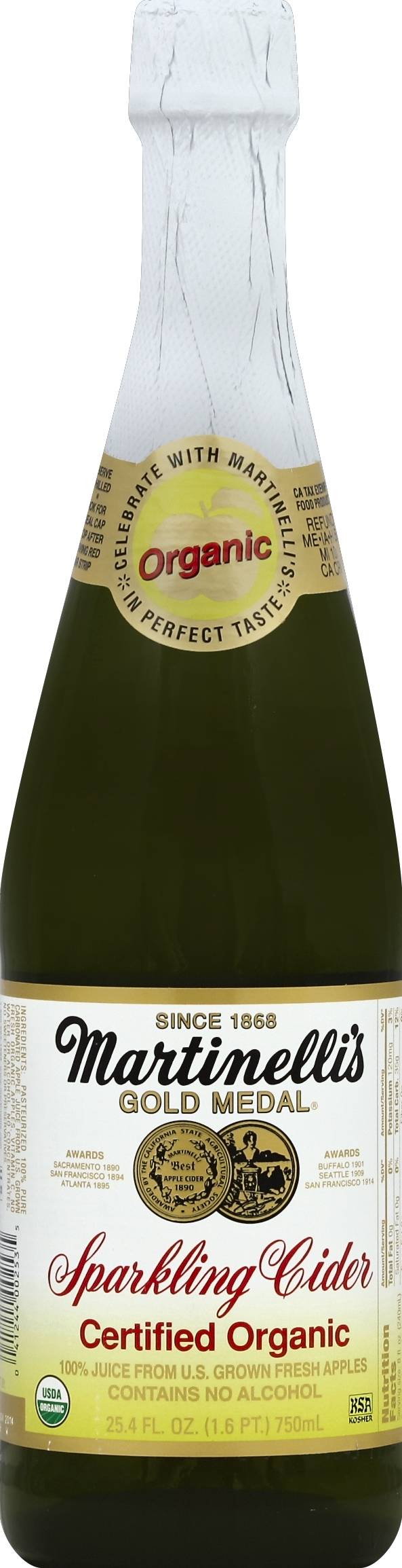 Martinelli's Organic Sparkling Cider (25.4 fl oz)