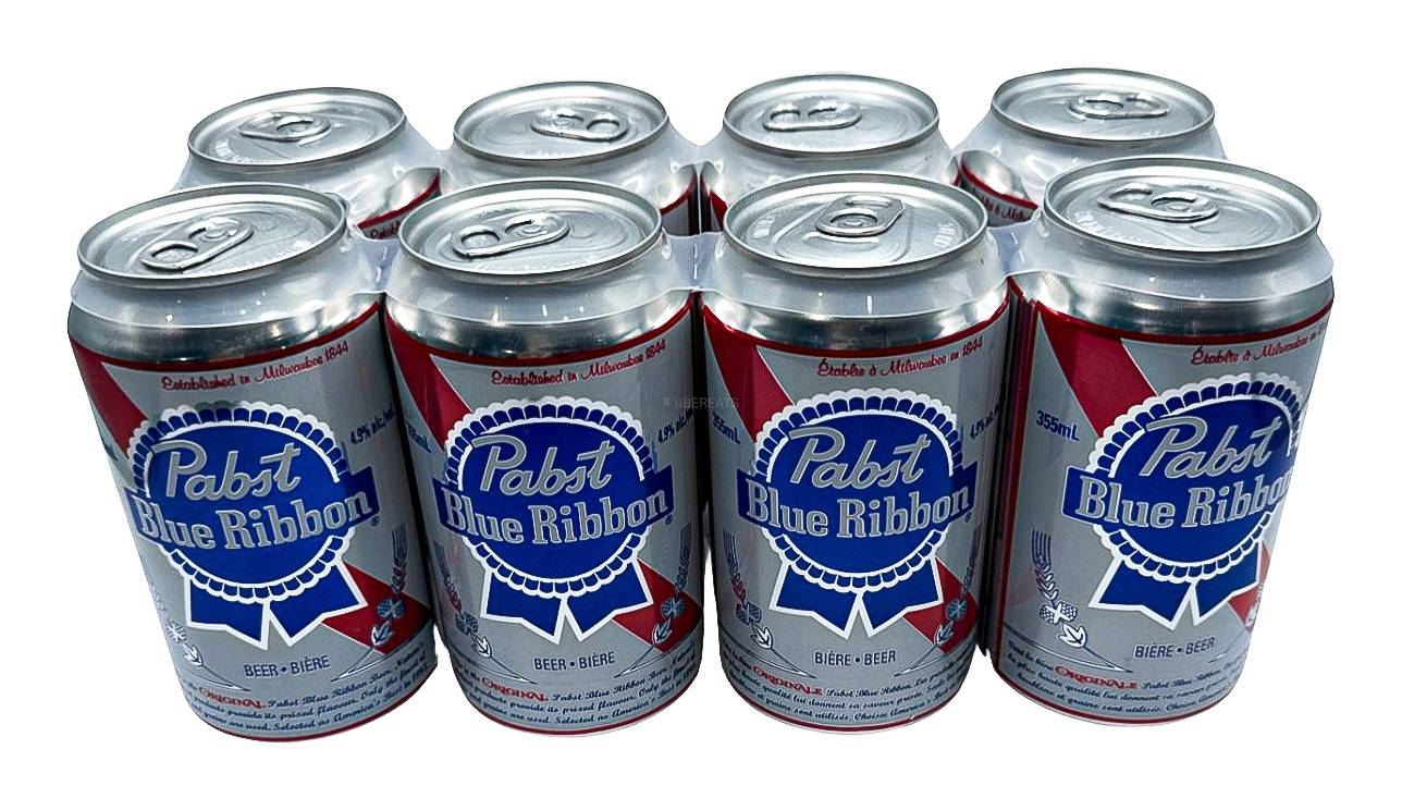 Pabst Blue Ribbon, 8pk-355mL can beer (4.9% ABV)