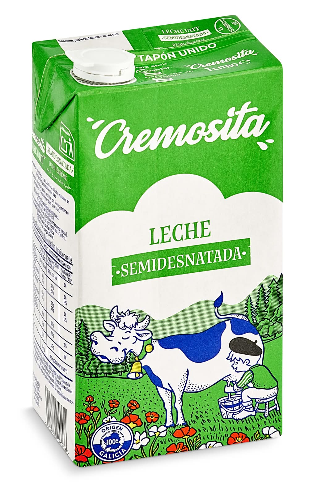 Leche Semidesnatada Cremosita Brik 1 L