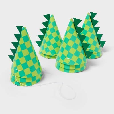 Spritz Dinosaur Party Hats, Green-Yellow (10 ct)
