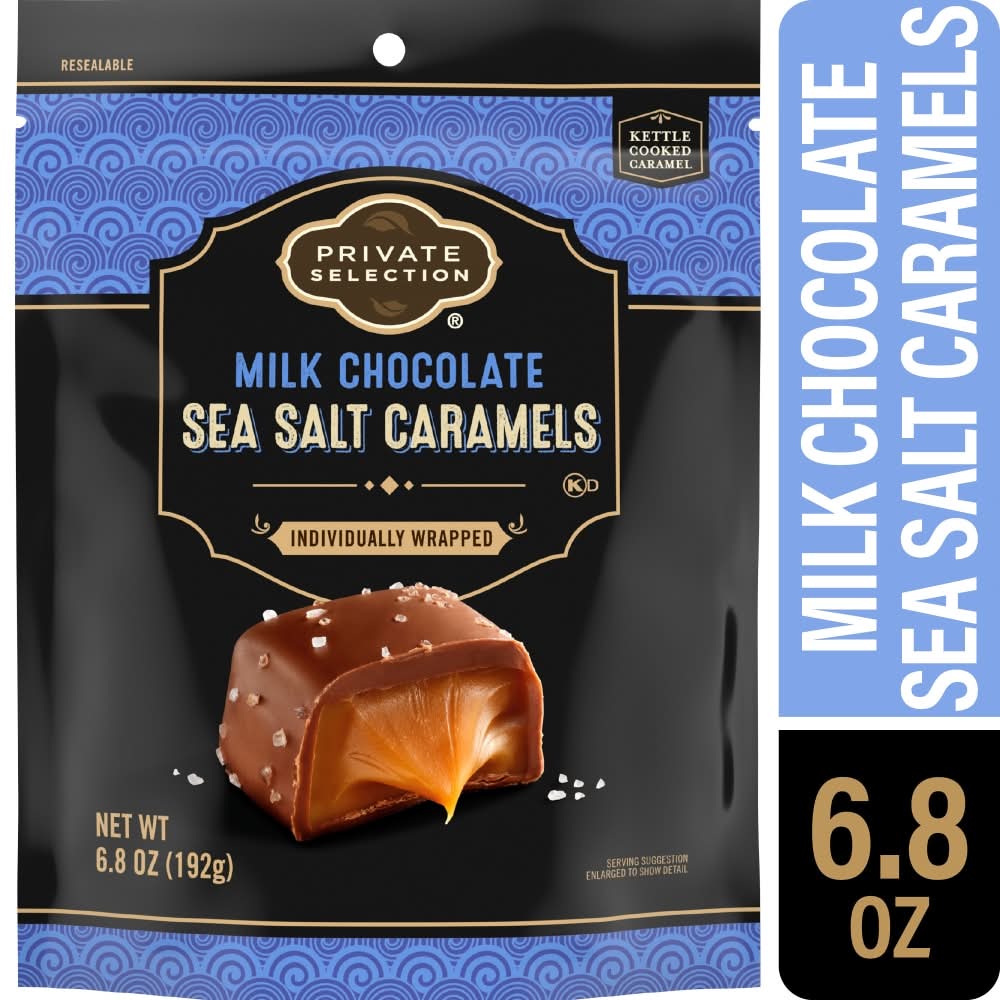 Private Selection Kettle Cooked Sea Salt Caramels, Milk Chocolate (6.8 oz)