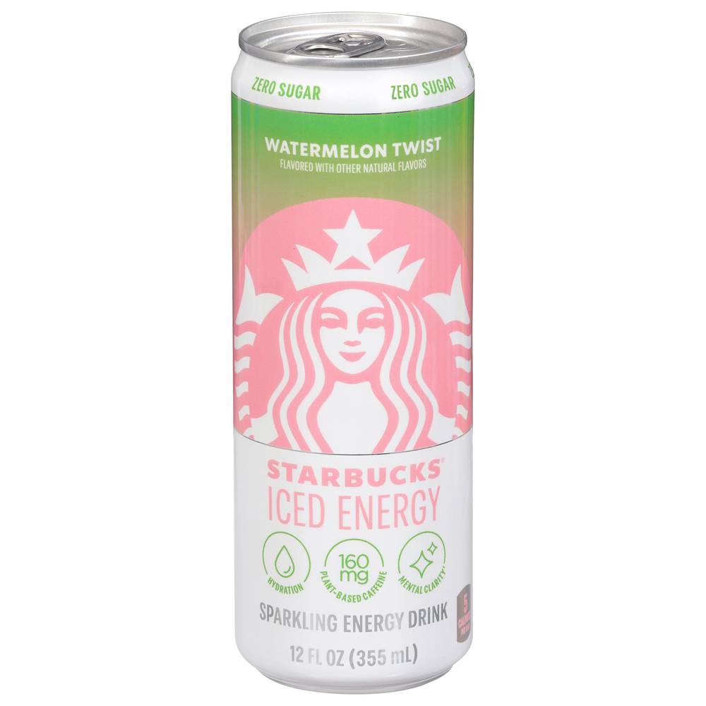Starbucks Zero Sugar Sparkling Iced Energy Drink, Watermelon Twist (12 fl oz)