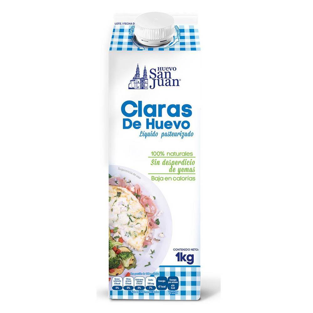 San Juan · Claras de huevo líquido pasteurizado (1 kg)