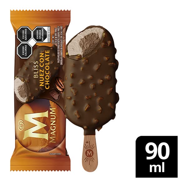 Magnum · Paleta helada bliss con cobertura, nuez-chocolate (90 ml)