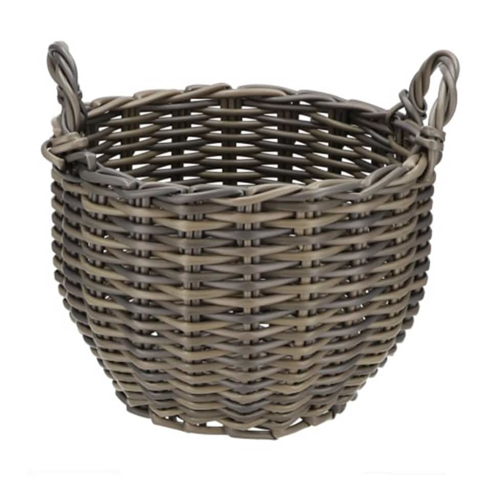 allen + roth Large Gray Polyethylene Decorative Basket
