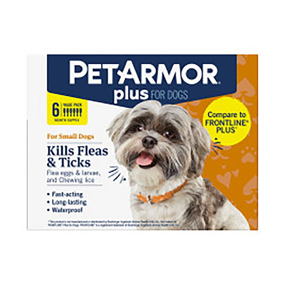 Petarmor Plus Flea and Tick For Dogs and Puppies 5-22 Lbs (6 ct)