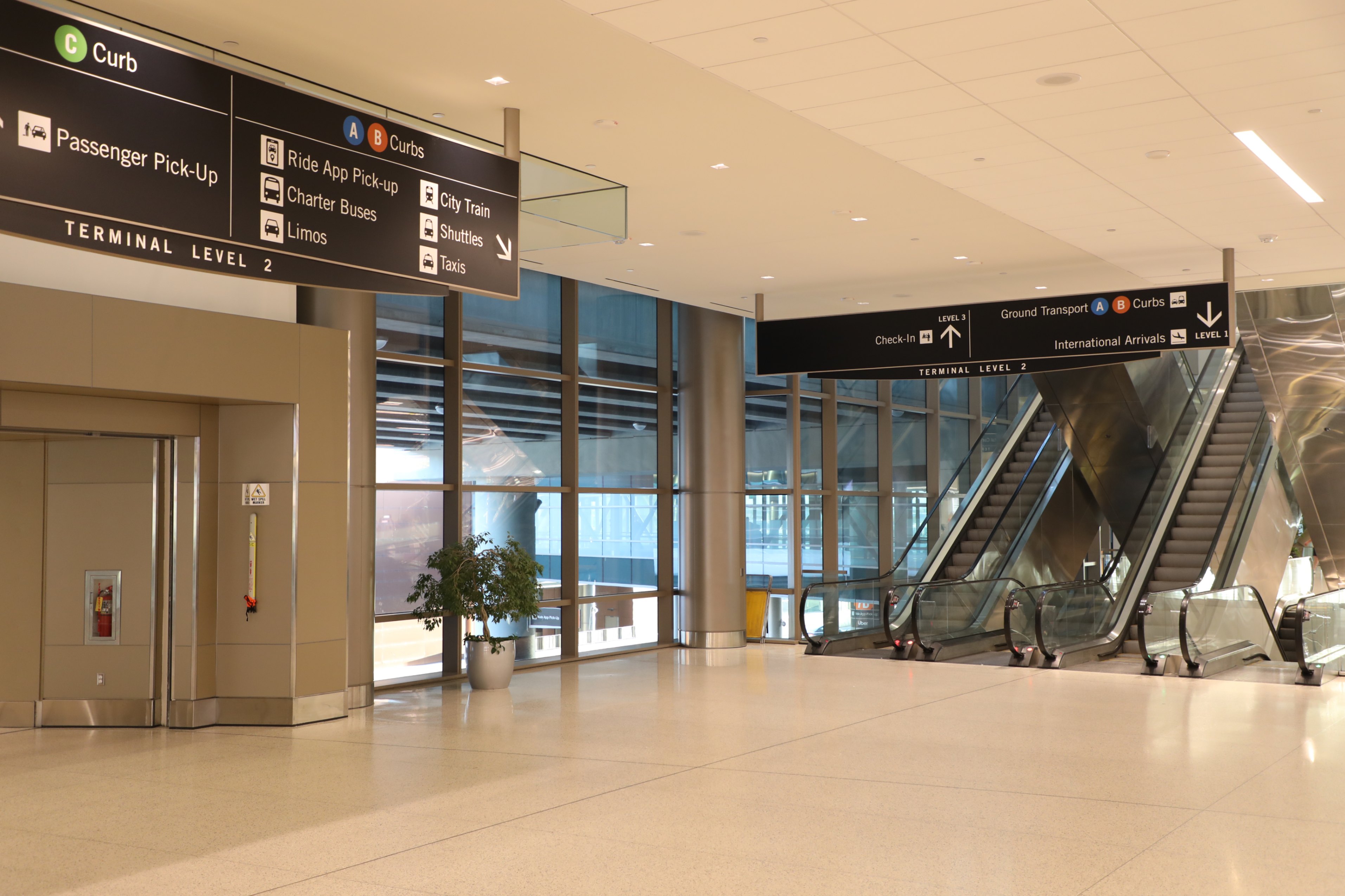 Signs for Ride Share at SLC Airport