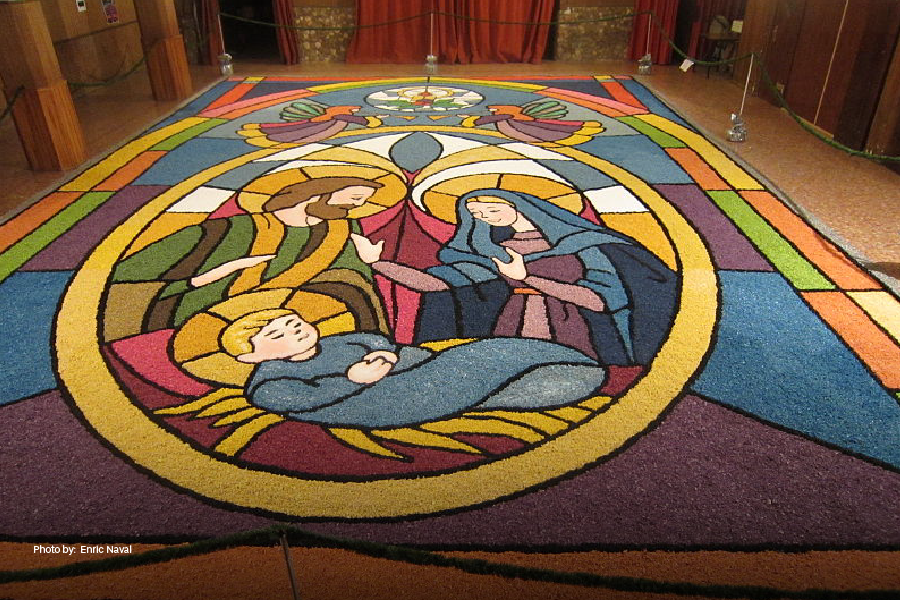 Una de las alfombras de Semana Santa en San Salvador