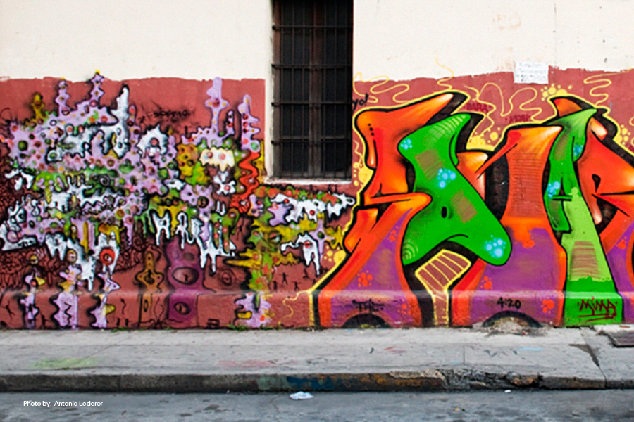 Graffiti en Paseo la Sexta Ciudad de Guatemala
