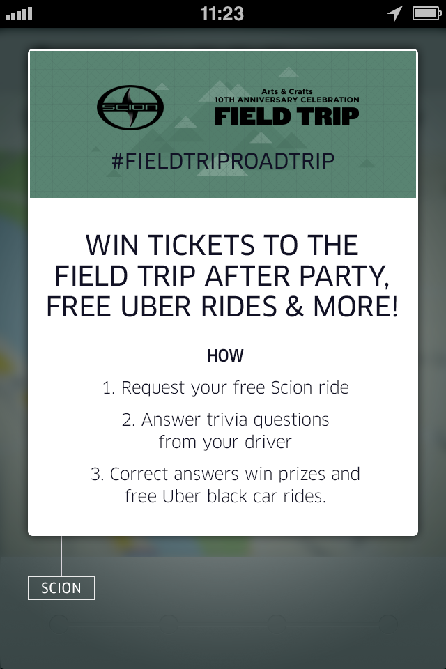 Slide the selector to ‘Scion’ to request your Scion car!