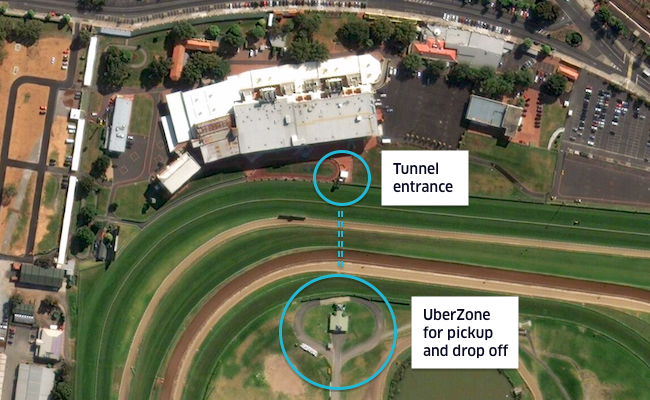 Caulfield Racecourse UberZone Map