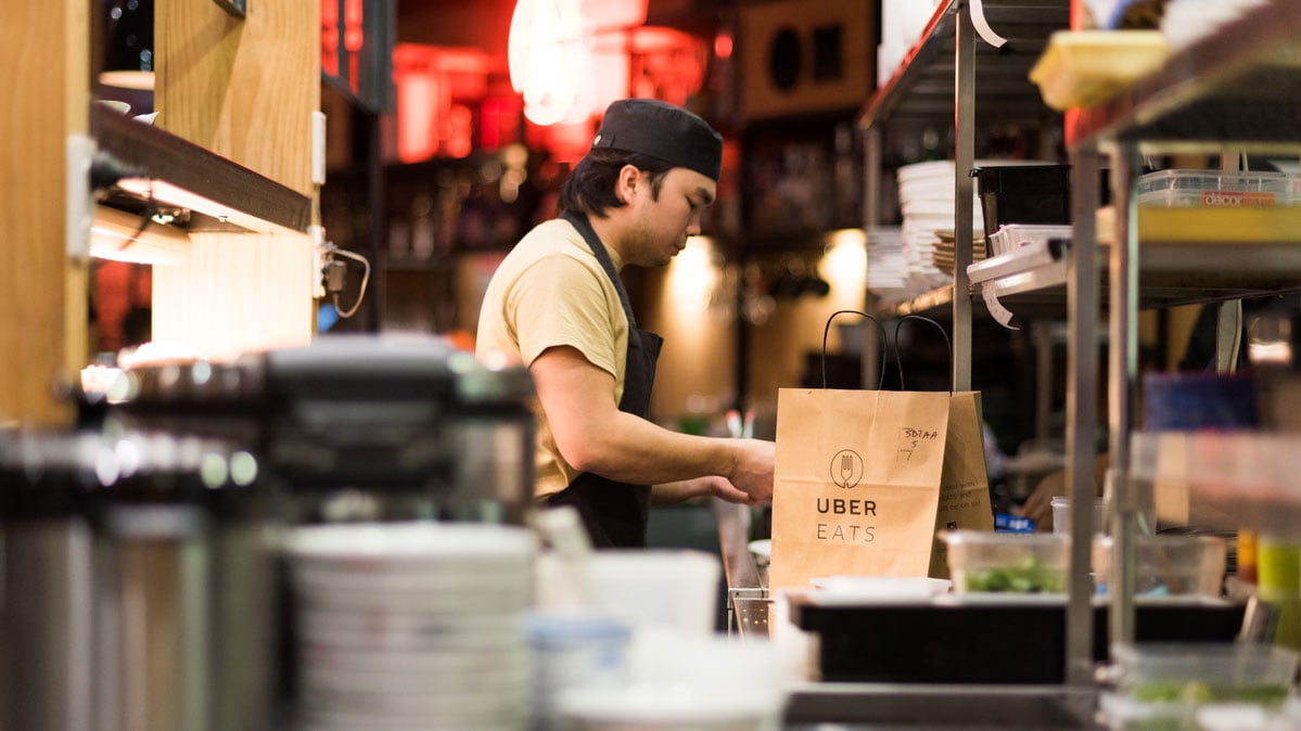 Gin Long Canteen Kitchen with UberEATS Bag