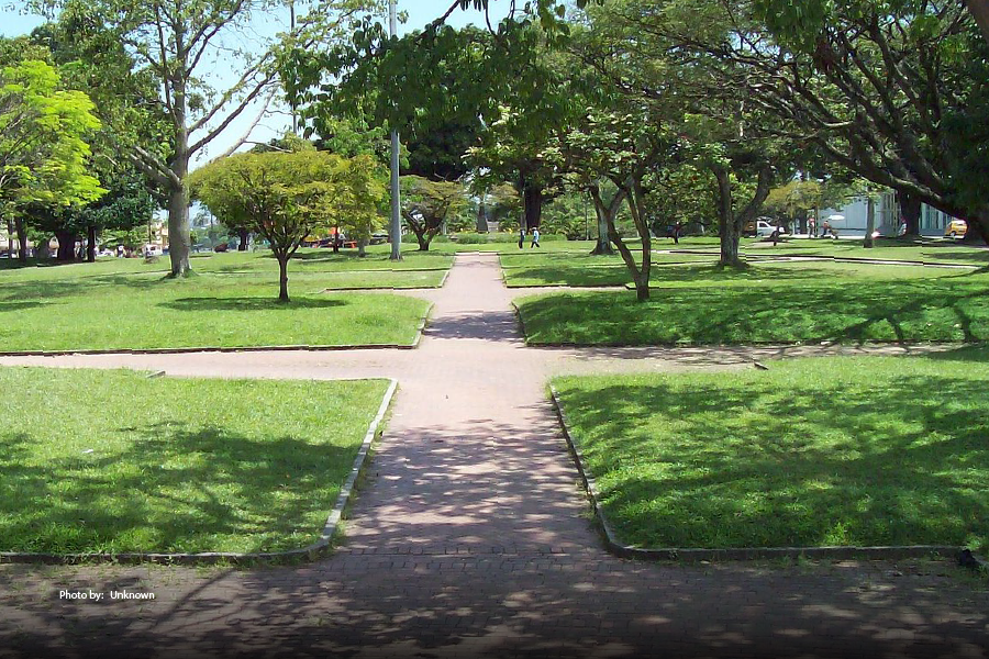 Parque en Pereira con sombra de árboles