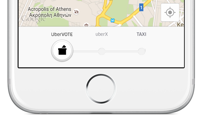 UberVOTE Athens Screenshot of Iphone view