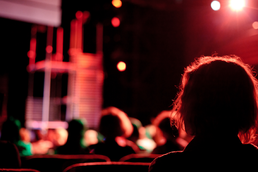 Persona observando un espectáculo en un teatro