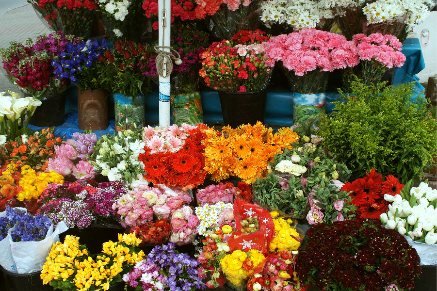 Flores en el Mercado Central de Quito