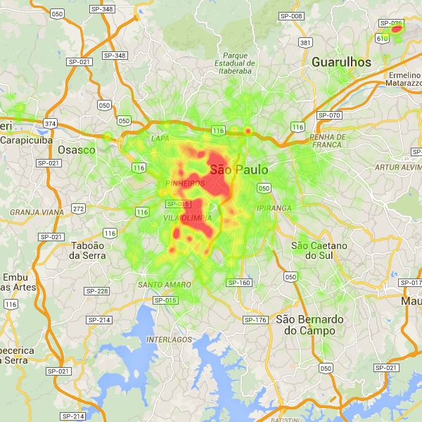 Areas com maior demanda