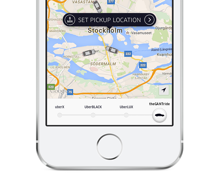 Gant-Uber-iPhone-Map