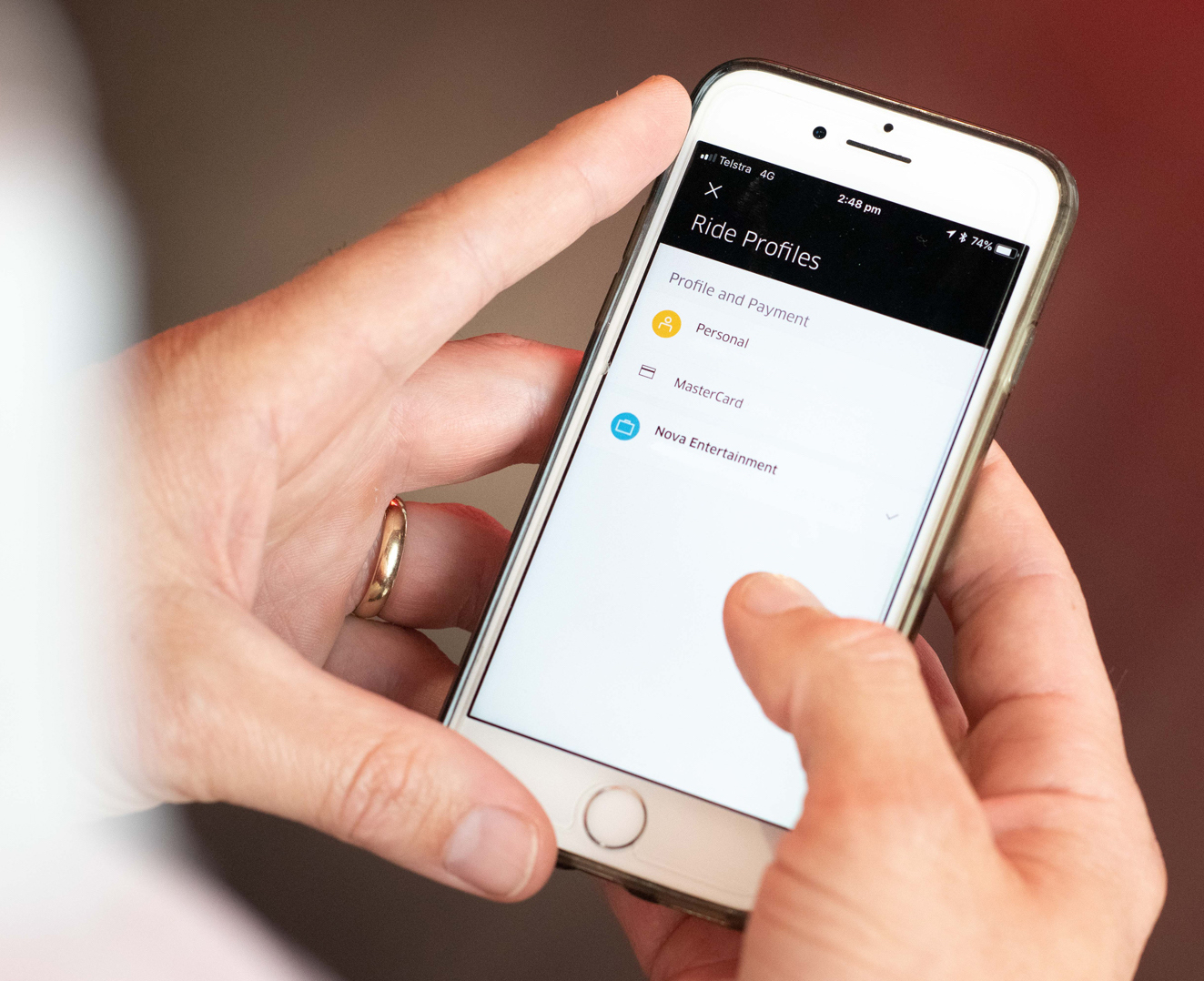 Switching profiles is easy with Uber for Business.