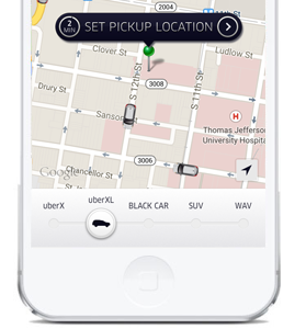 uberXL on iPhone