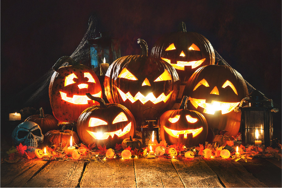 Calabazas decoradas en Halloween