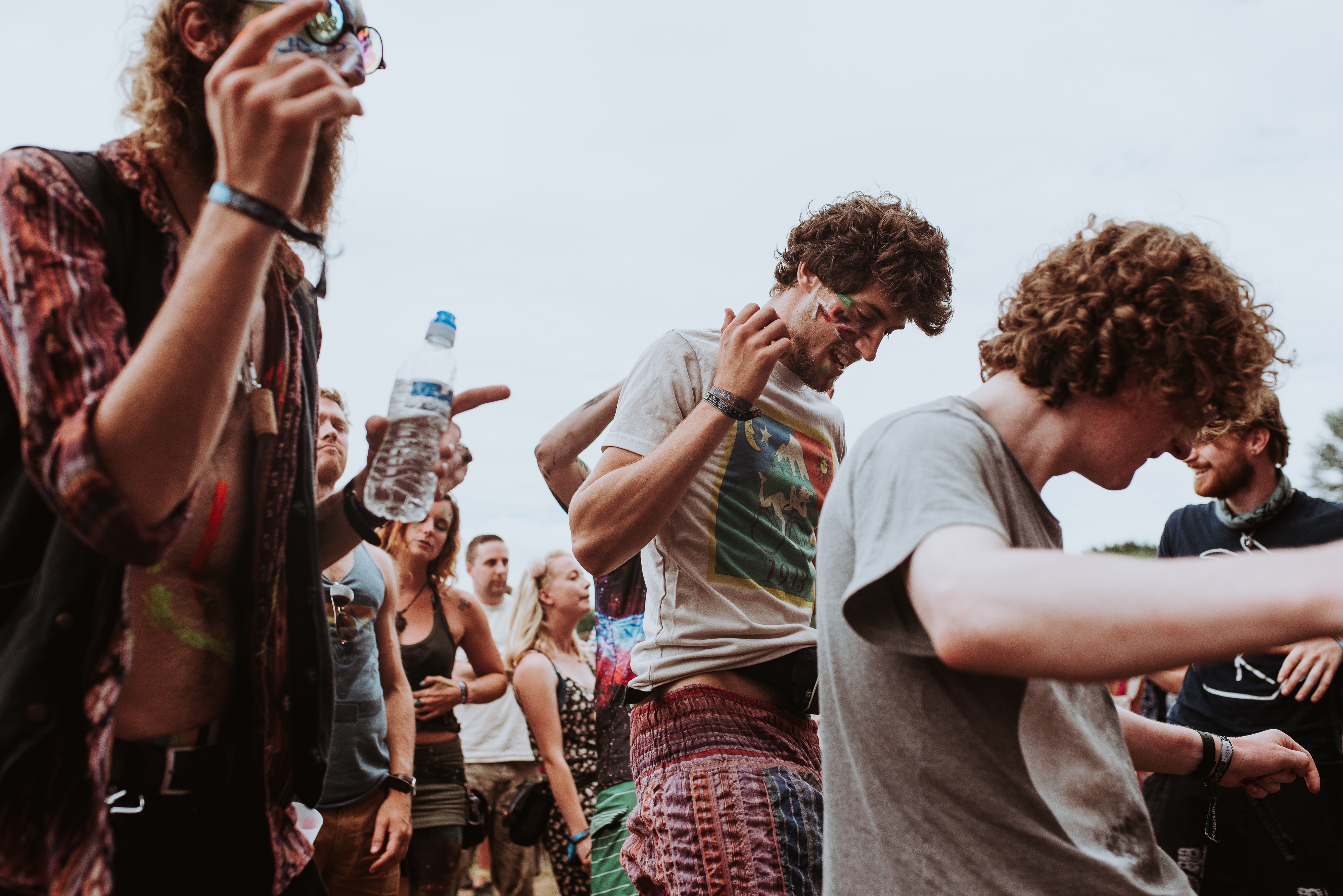 Festival goers dancing
