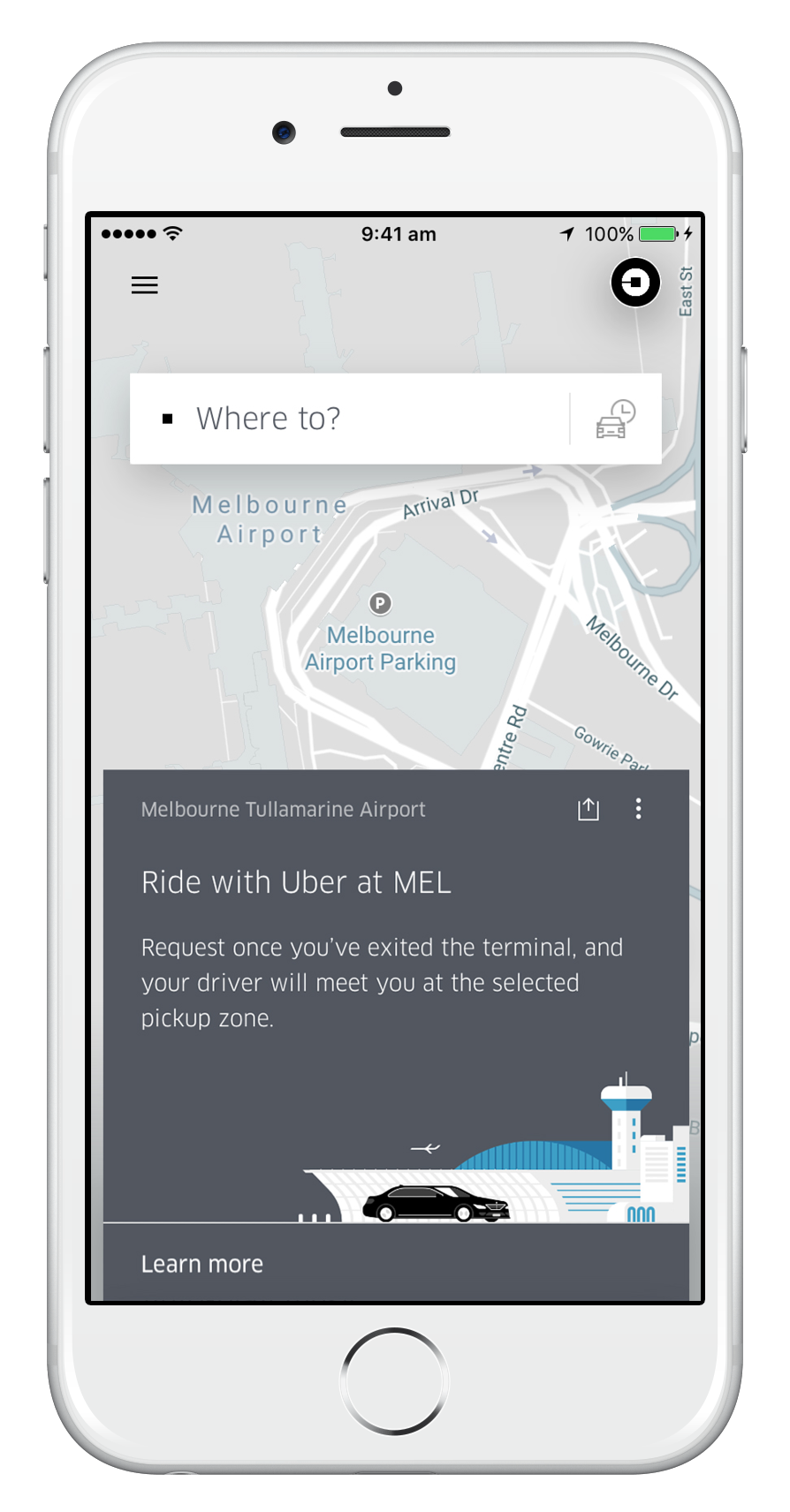 Uber Rideshare Zone uberX pickups have landed at Melbourne Tullamarine Airport