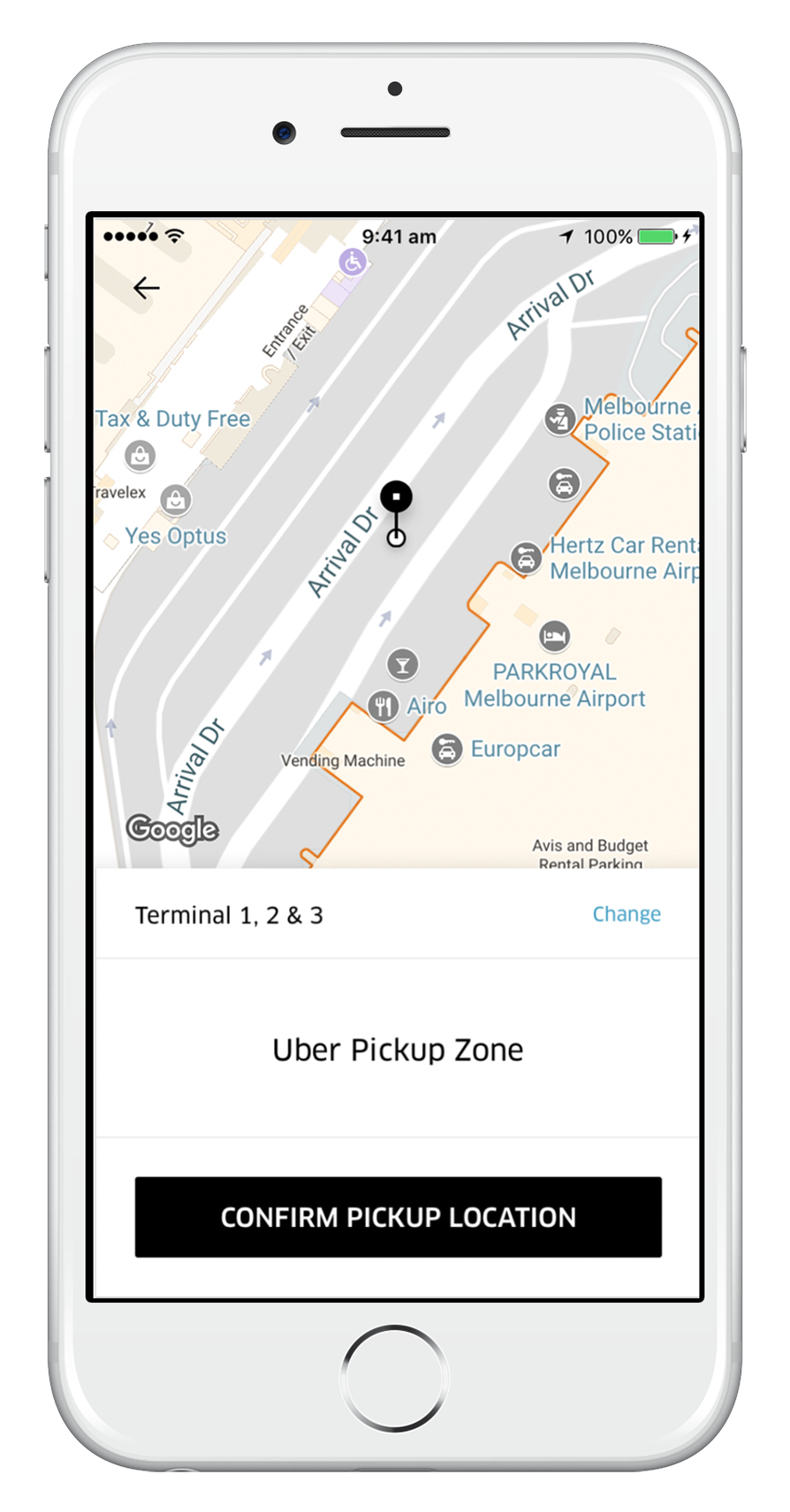 Uber Rideshare Zone uberX pickups have landed at Melbourne Tullamarine Airport