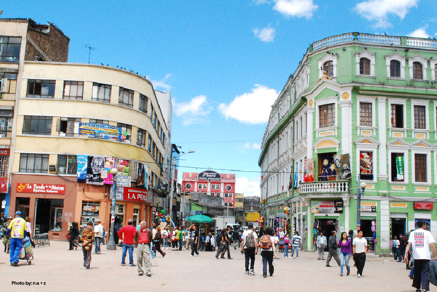 Una vista de lo que los clientes pueden ver a medida que pasan la plaza de San Victorino
