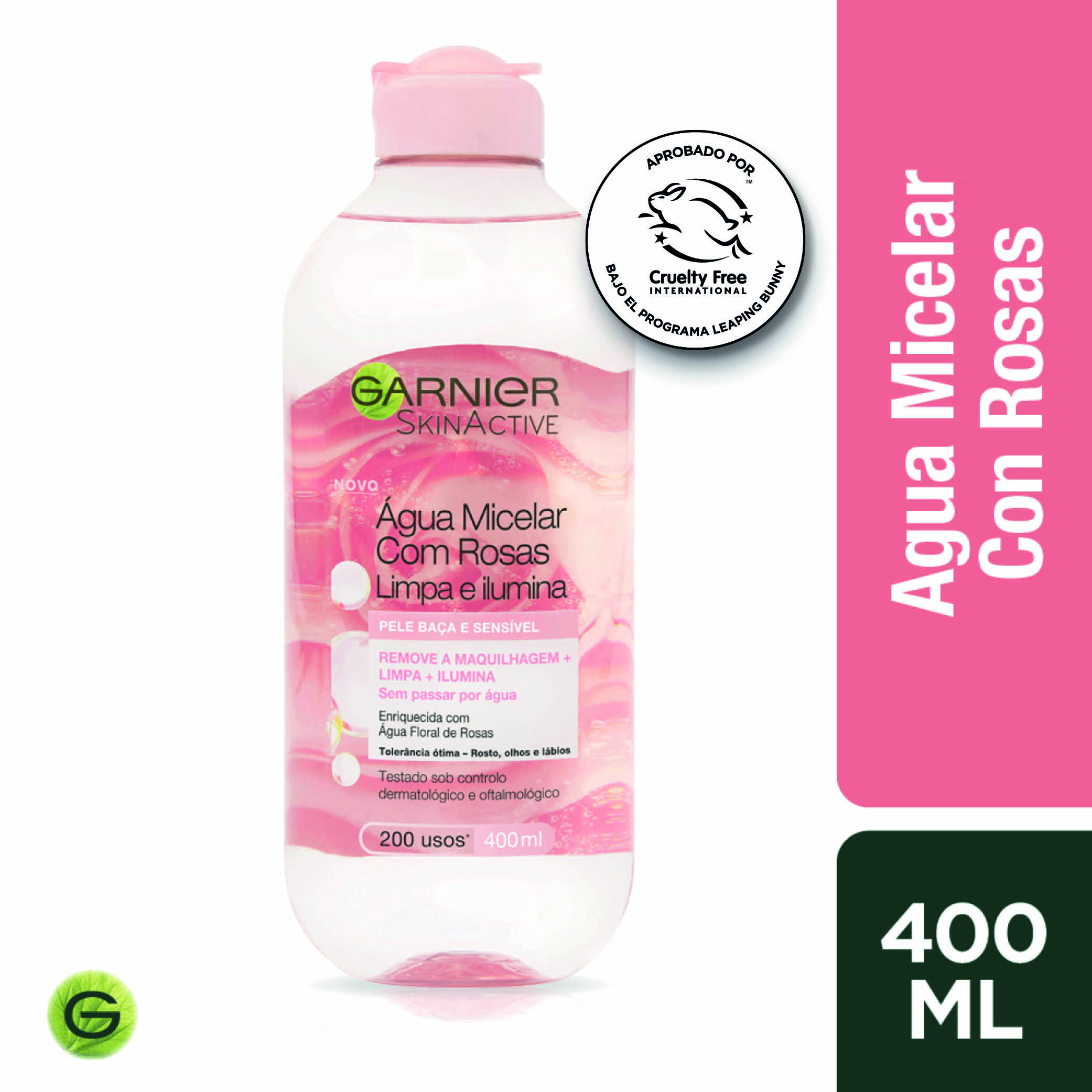 Garnier skin active agua micelar rosas (botella 400 ml)