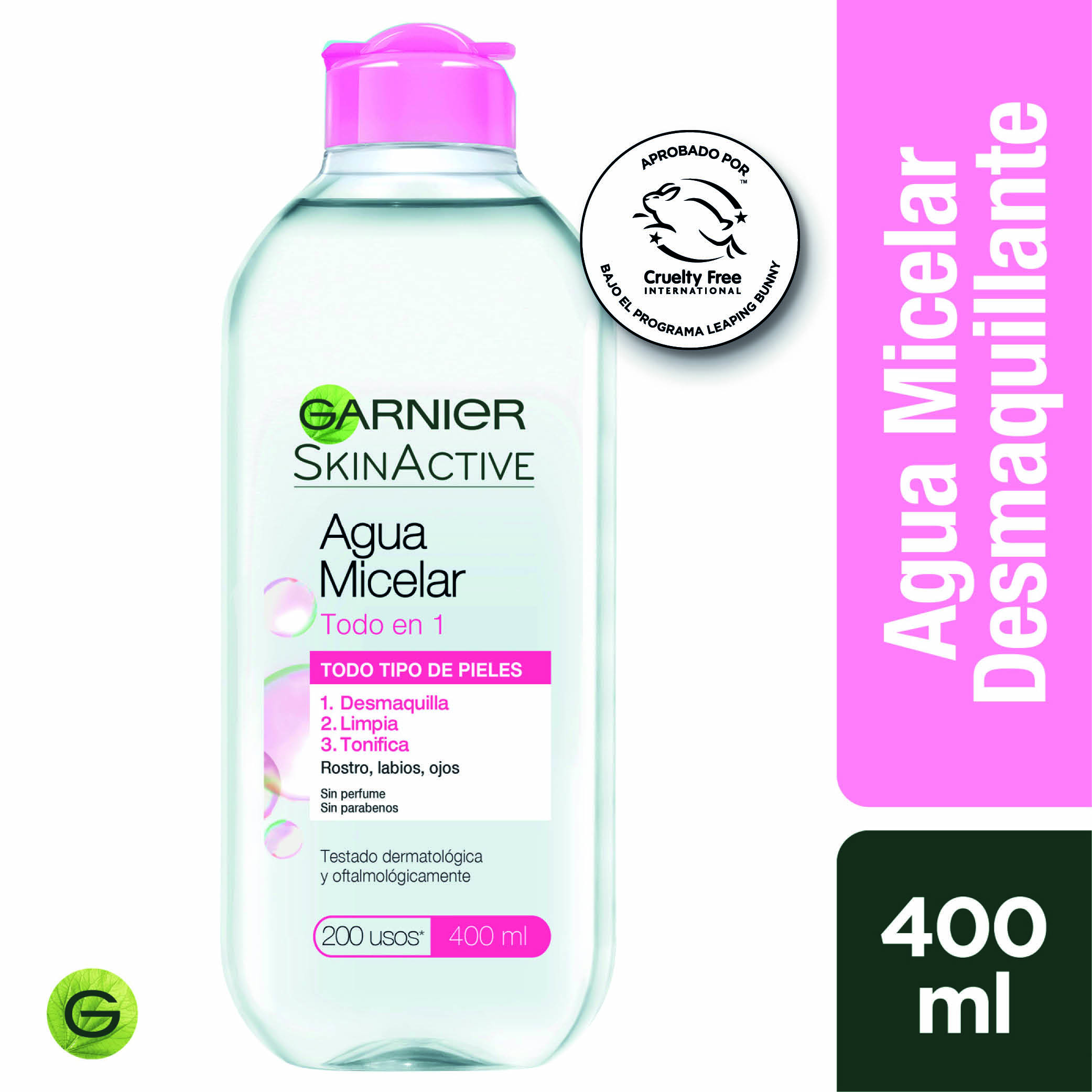 Garnier skin active agua micelar desmaquillante (botella 400 ml)