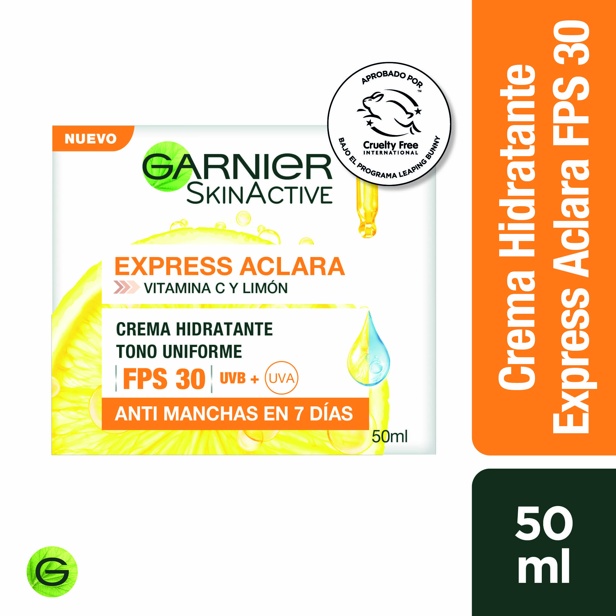 Garnier skin active crema express aclara spf 30 anti-manchas (50 ml)