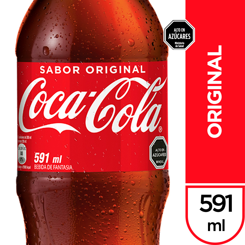 Coca-cola bebida sabor original (botella 591 ml)