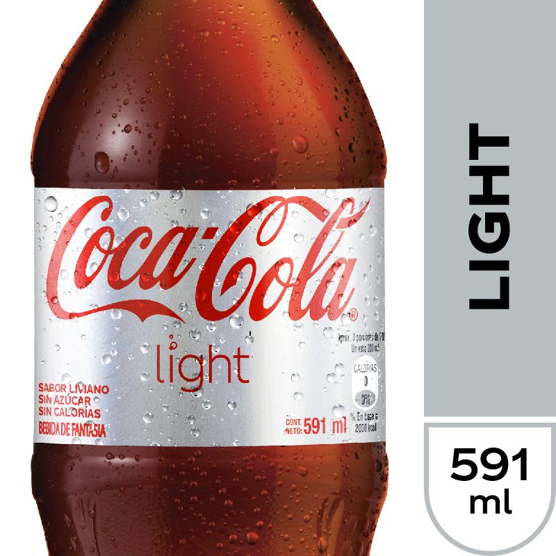 Coca-cola bebida sabor light (botella 591 ml)