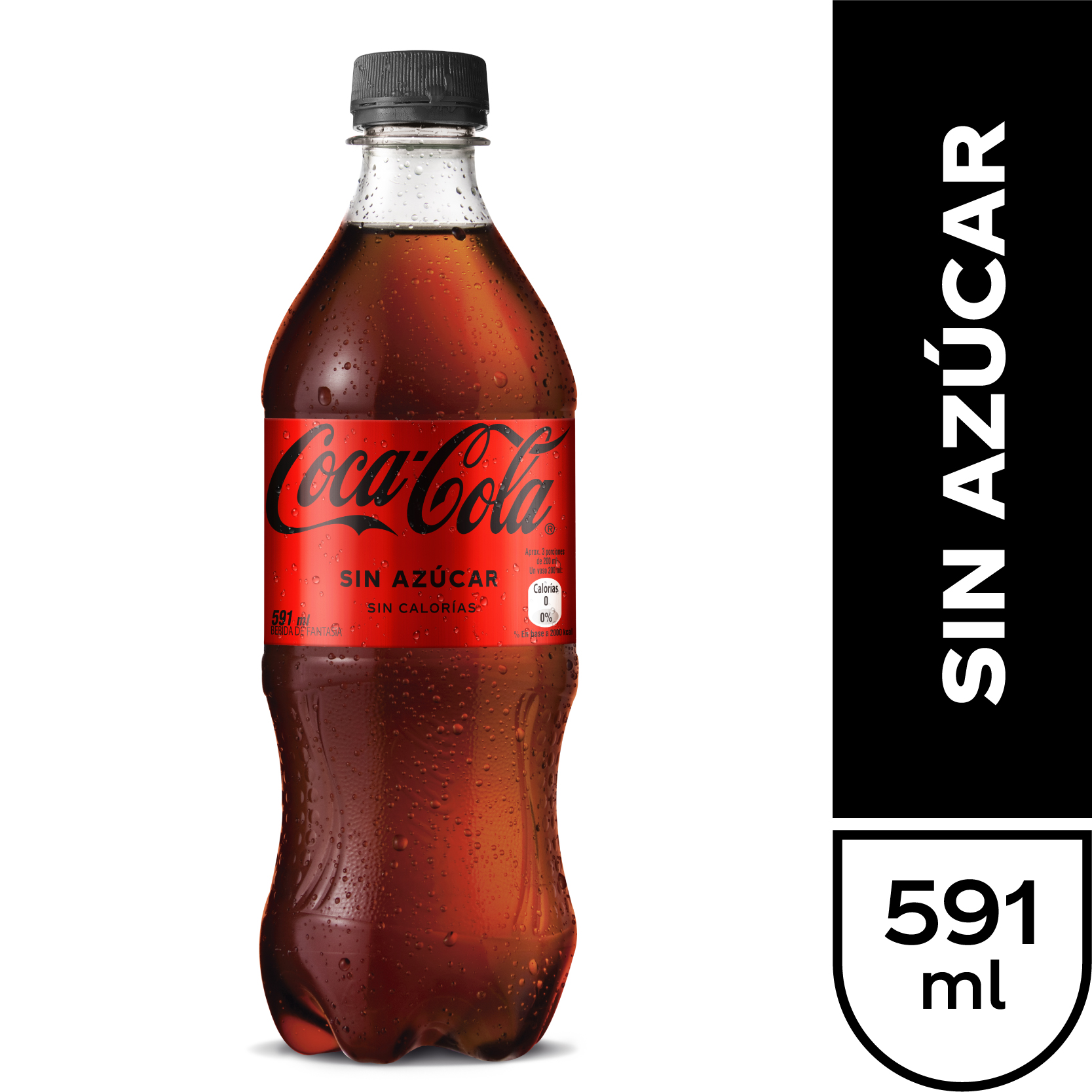 Coca-cola bebida sin azúcar (botella 591 ml)