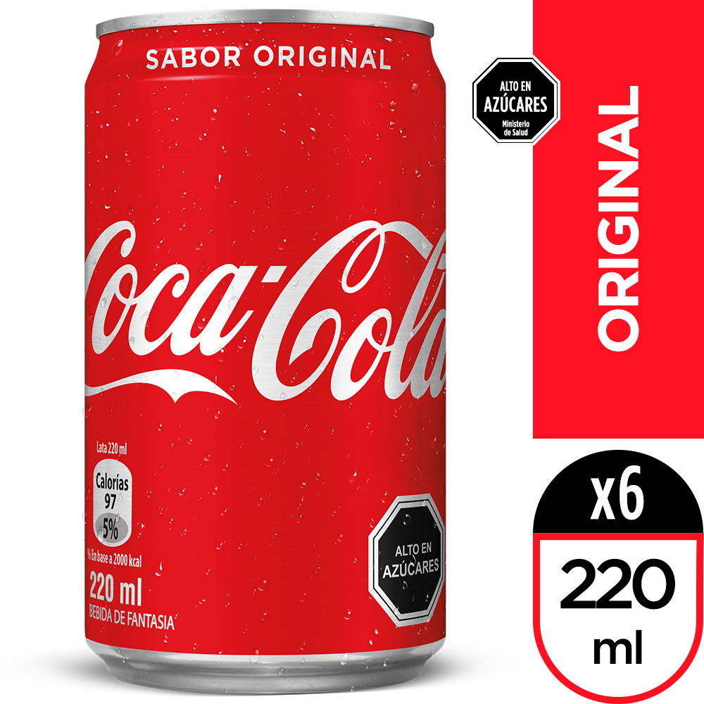 Coca-cola pack bebida original (6 pack, 220 ml)