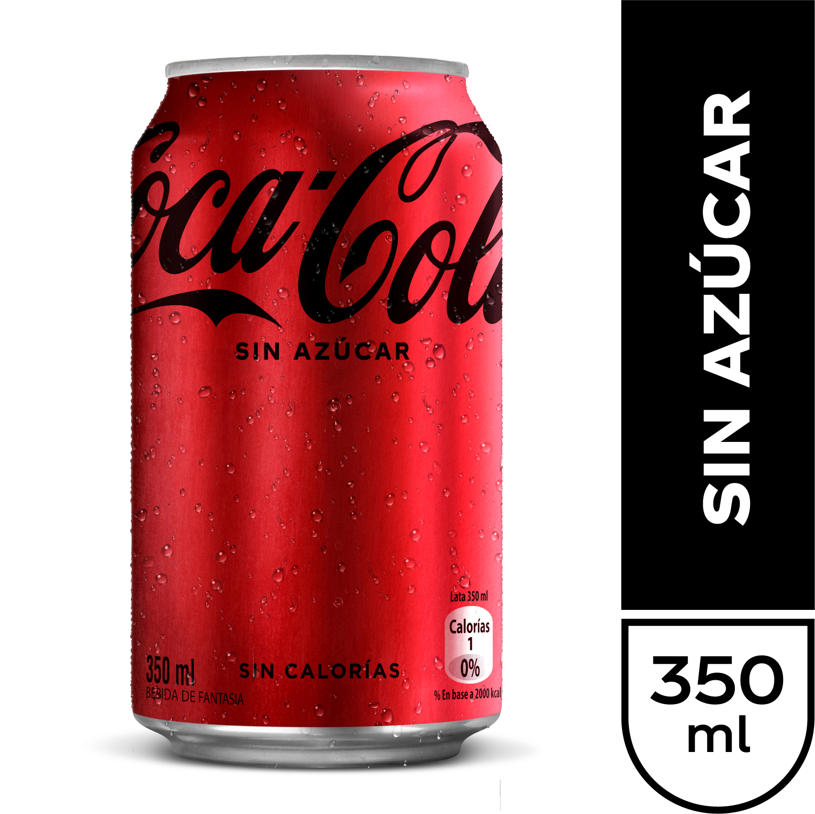 Coca-cola gaseosa sin azúcar (lata 350 ml)