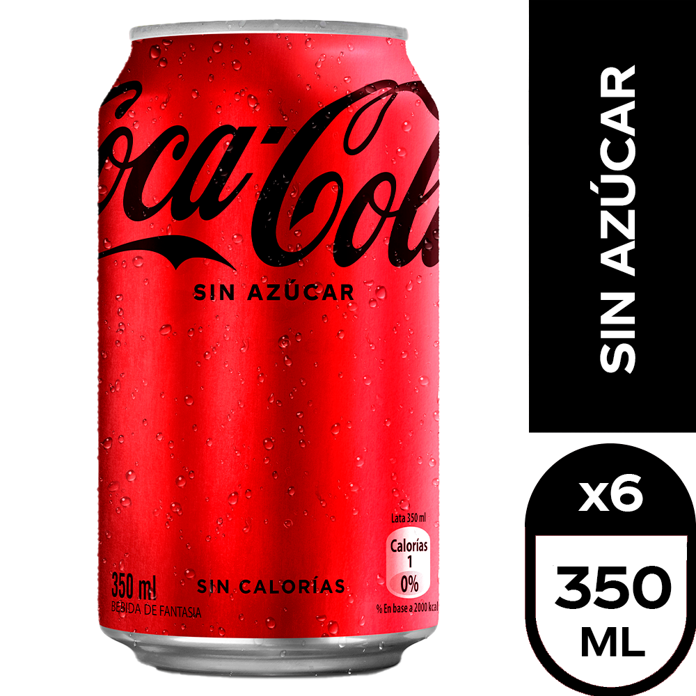 Coca-cola bebida sin azúcar (6 pack, 350 ml)