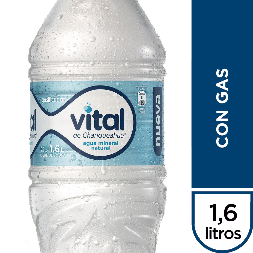 Vital agua mineral con gas (botella 1.6 l)