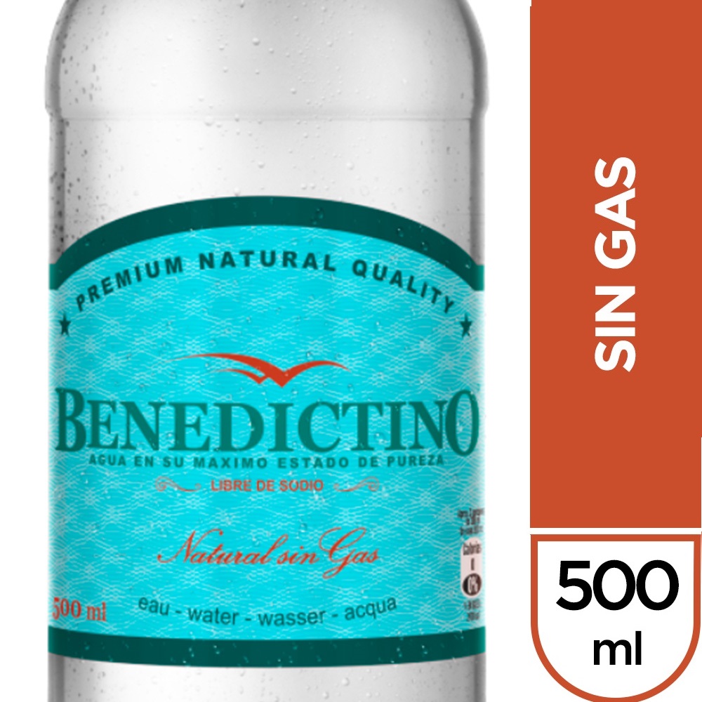 Benedictino agua purificada sin gas (botella 500 ml)