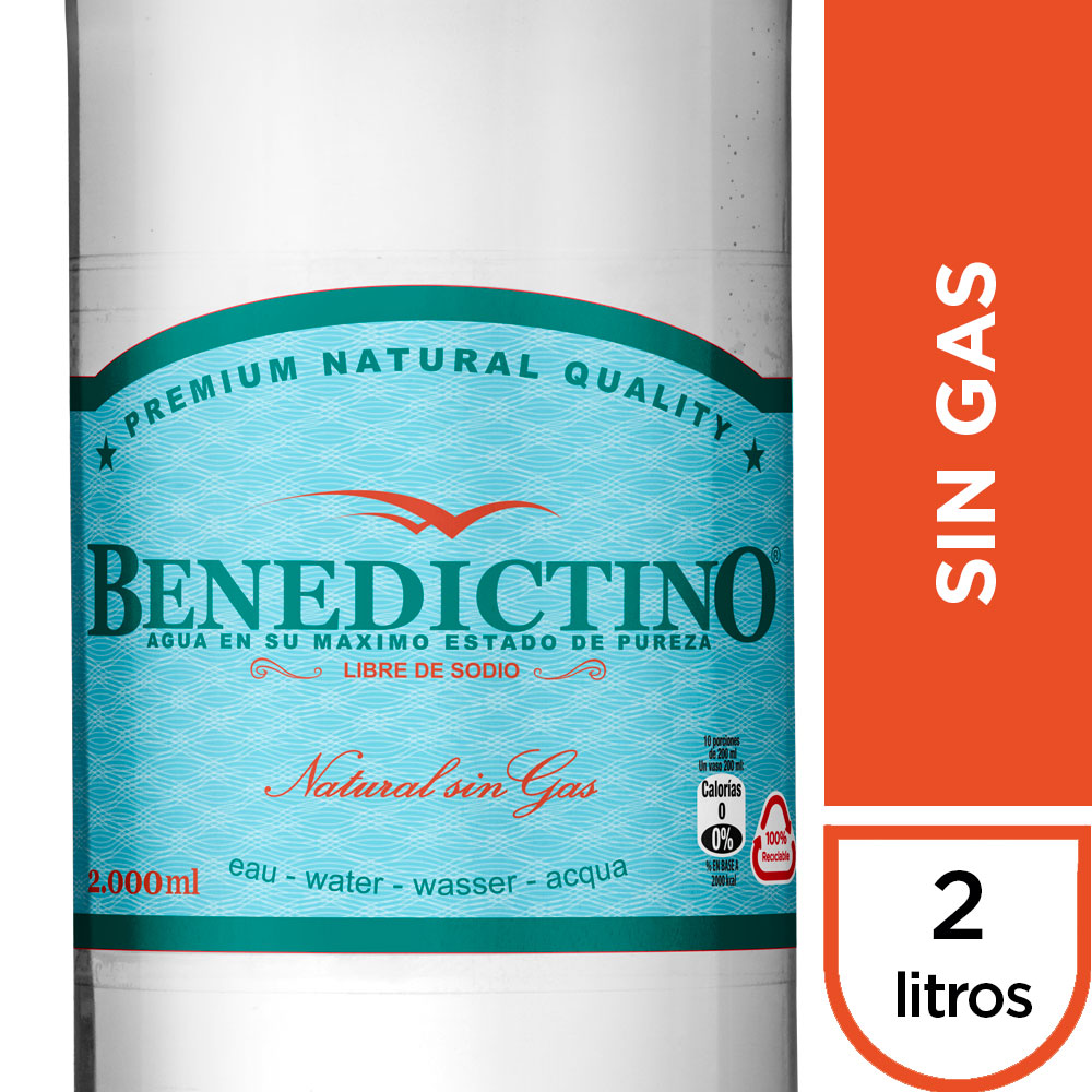 Benedictino agua purificada sin gas (botella 2 l)