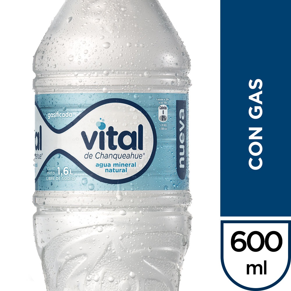 Vital agua mineral con gas (botella 600 ml)