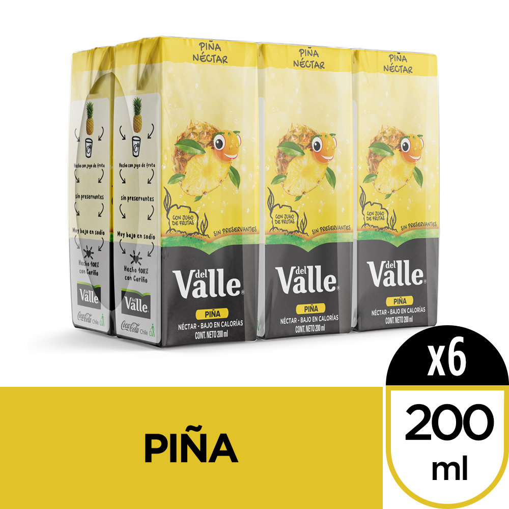 Del valle néctar piña (6 u x 200 ml c/u)