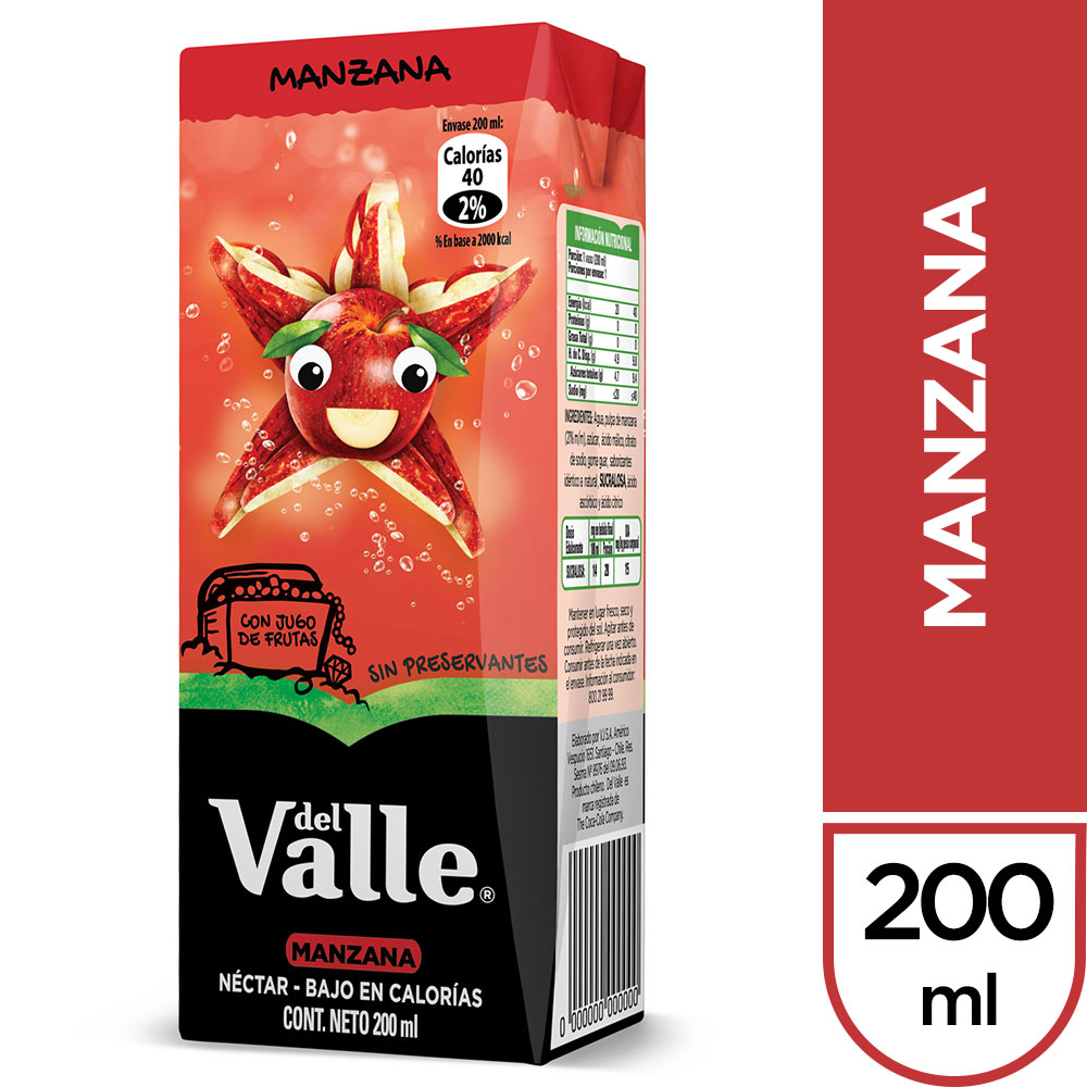Del valle néctar manzana (pack 6 u x 200 ml c/u)