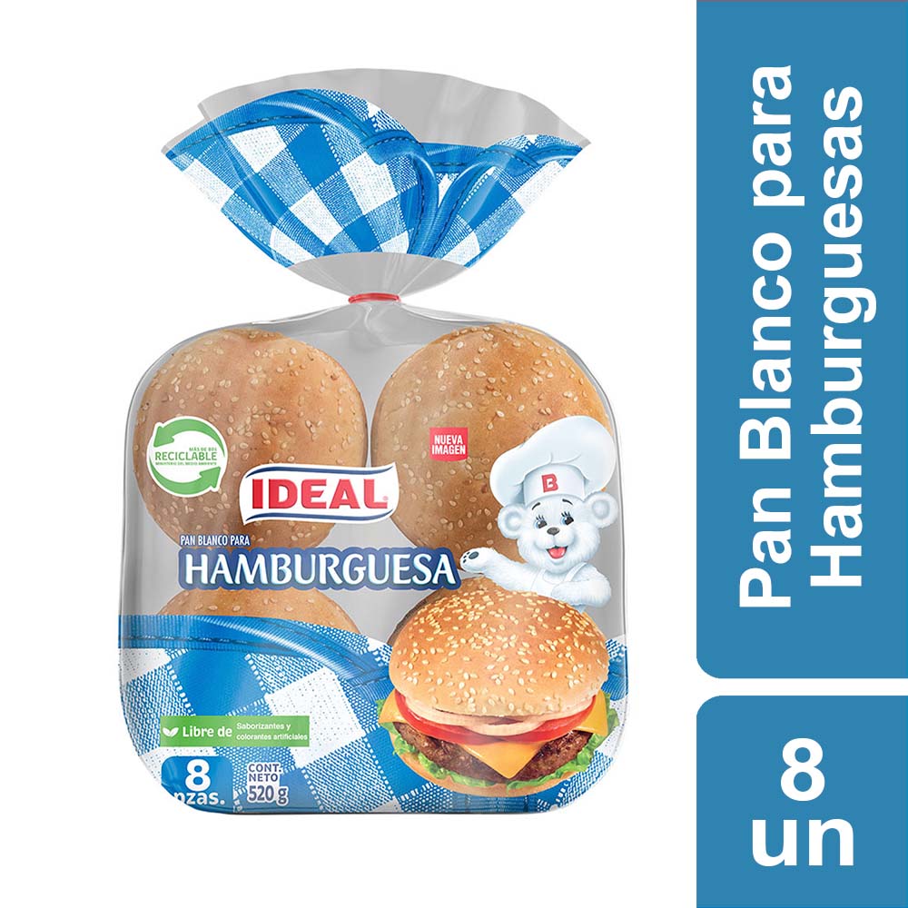 Ideal pan para hamburguesas (520 g)