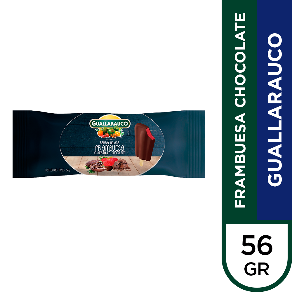 Guallarauco barra chocolate frambuesa (8 u x 55 g c/u)