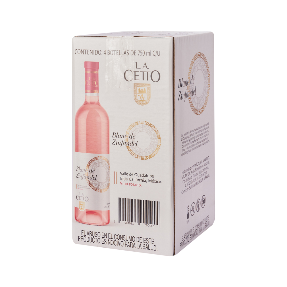 L.a. cetto vino rosado blanc de zinfandel (4 pack, 0.75 l)