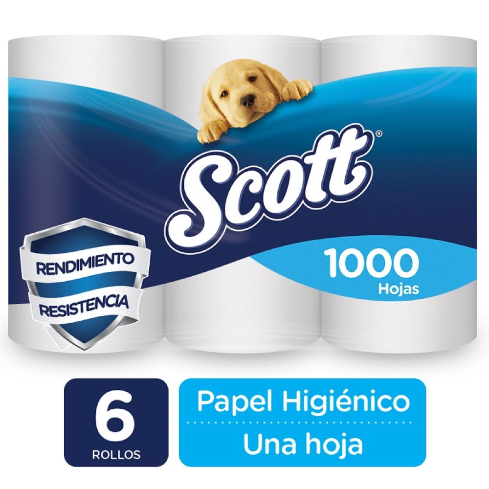 Scott papel higiénico una hoja (6 un)