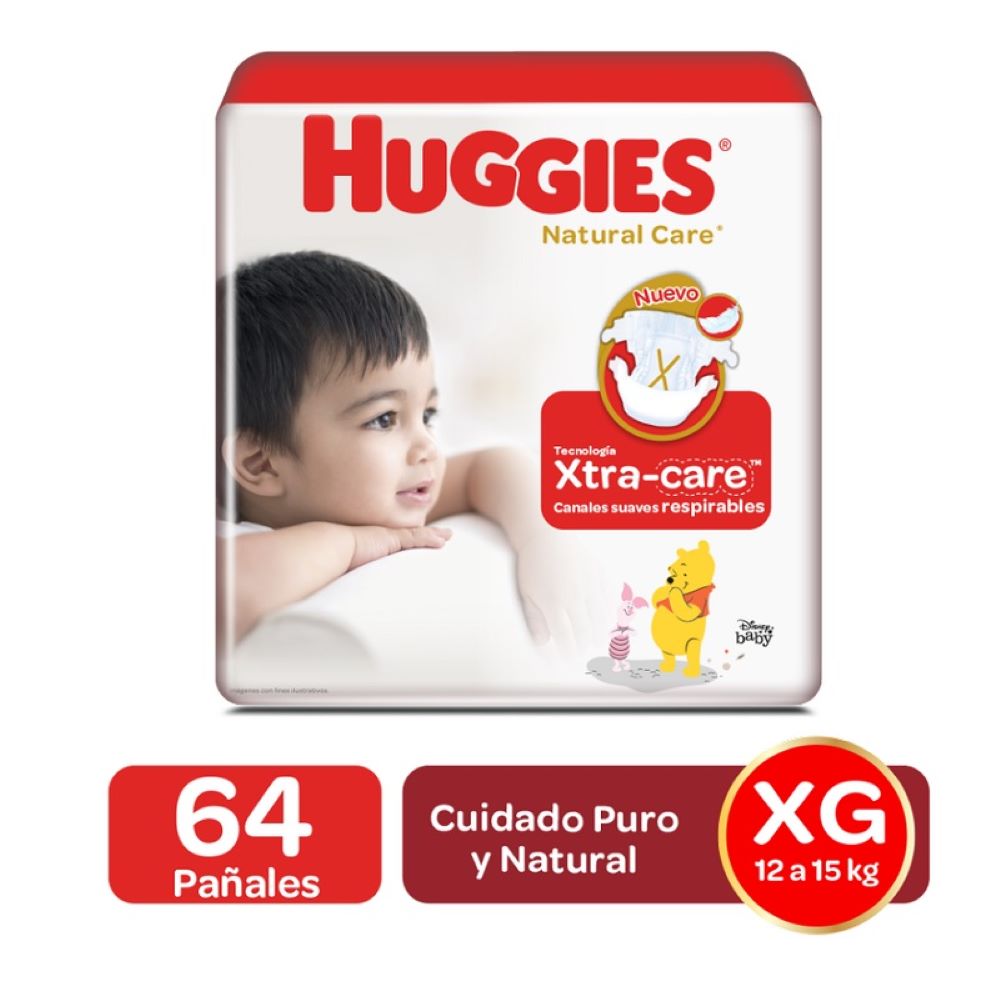 Huggies pañales natural care etapa 4/xg (64 unids)